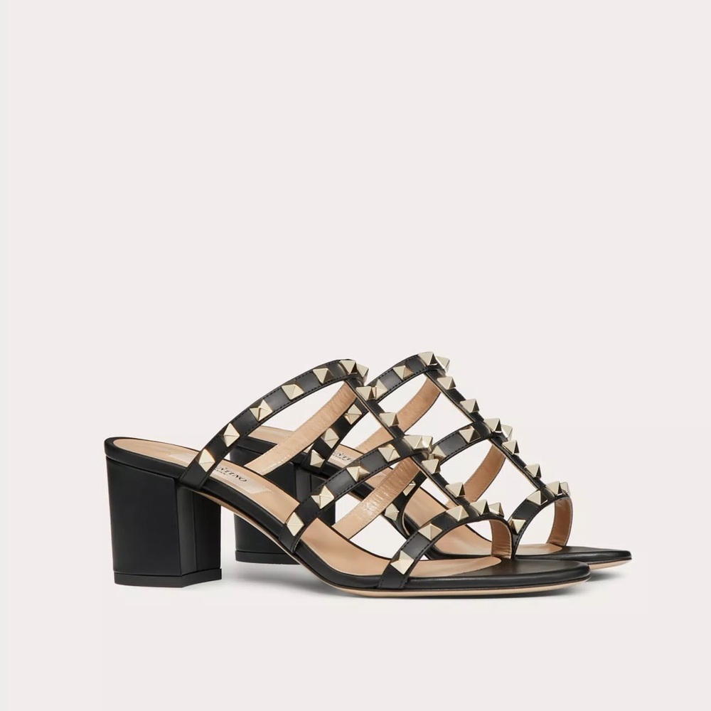 Valentino Black Rockstud Women's Mule Sandals 37